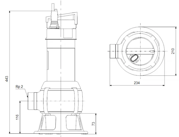 Hovedbilde AP35B.50.06.1V. 1x230V med vippe