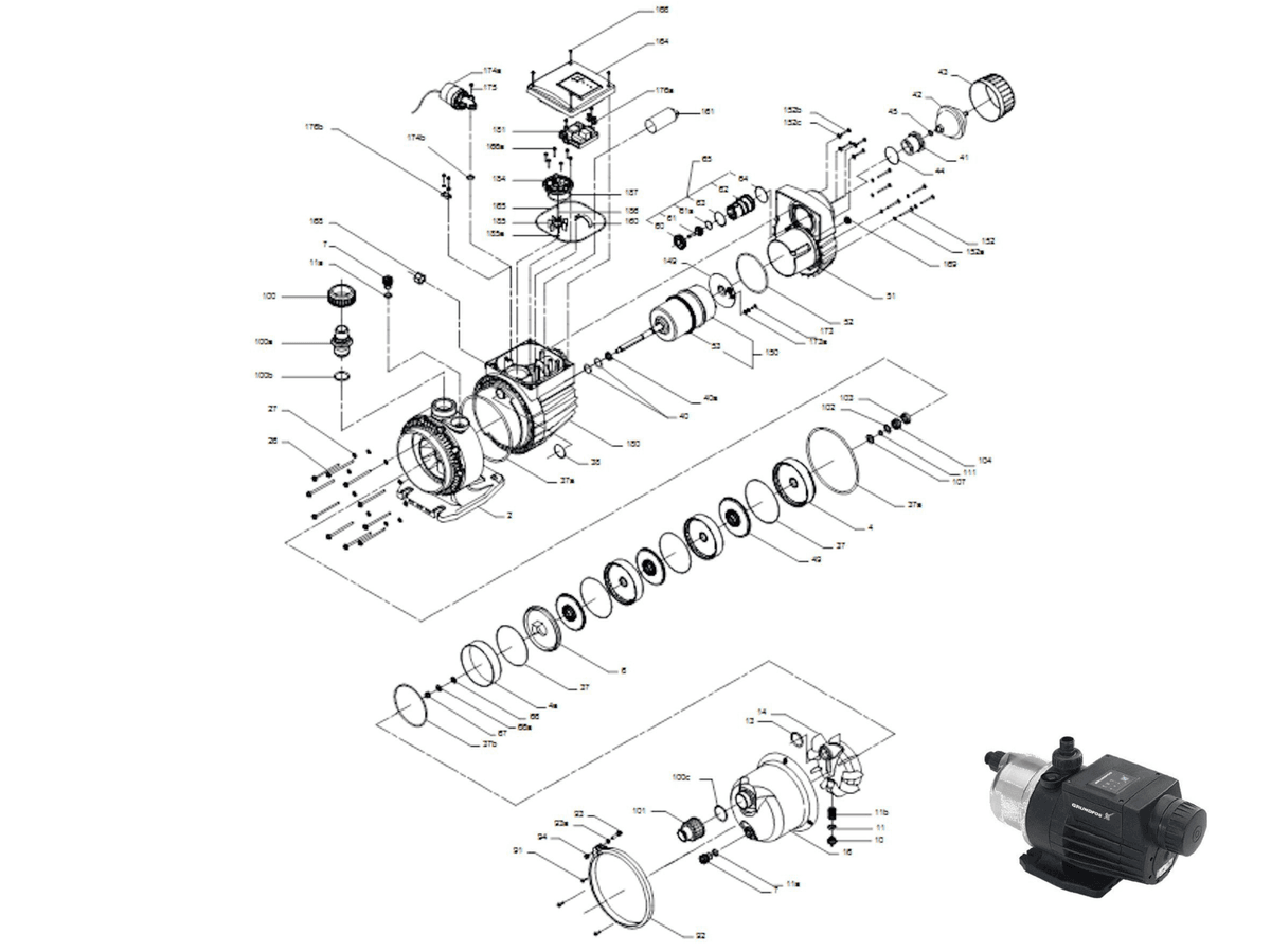 MQ 3-45 pakningssett Grundfos